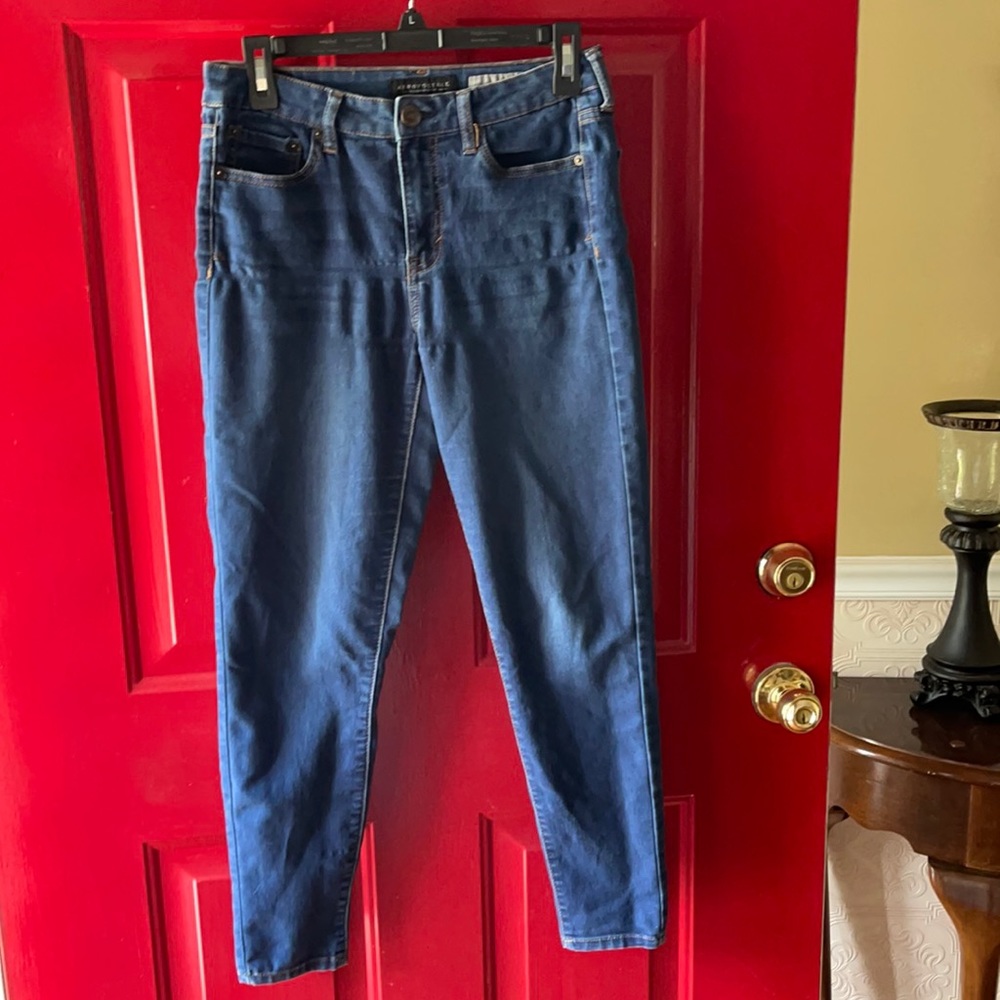 Aeropostale jeggings blue no holes sz 6 - Picture 1 of 6